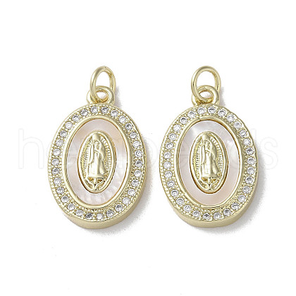 Brass Micro Pave Cubic Zirconia Pendants KK-G485-19A-G-1