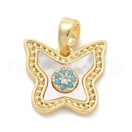 Brass Micro Pave Cubic Zirconia Pendents KK-M303-01G-07-1