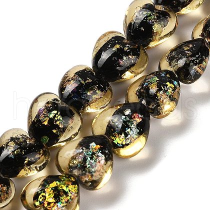 Handmade Dichroic Foil Glass Beads Strands DICH-U001-03C-1