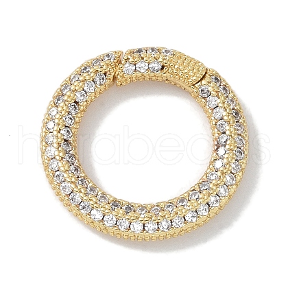 Rack Plating Brass Micro Pave Cubic Zirconia Twister Clasps KK-NH0002-04G-01-1