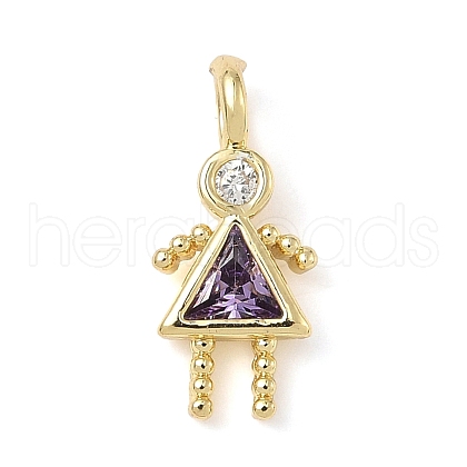 Brass Micro Pave Cubic Zirconia Pendants ZIRC-I356-17G-B13-1
