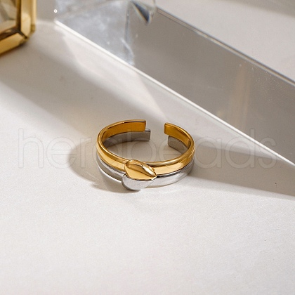 304 Stainless Steel Adjustable Cuff Rings RJEW-Z091-02GP-1