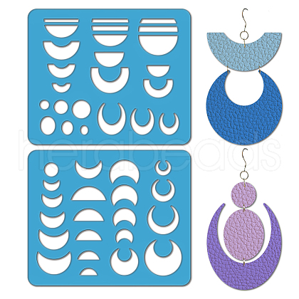 2Pcs 2 Style Acrylic Earring Handwork Template DIY-WH0573-001-1