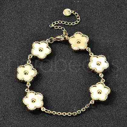 304 Stainless Steel Link Bracelets for Women BJEW-P354-03A-G-1