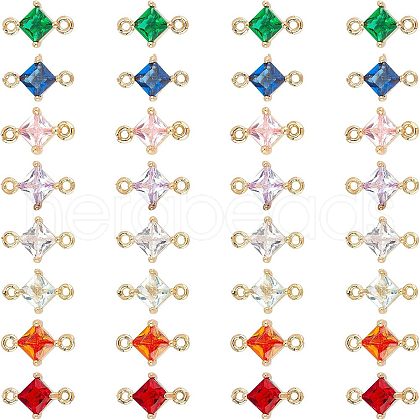 CHGCRAFT Transparent Glass Links Connectors GLAA-CA0001-08-1