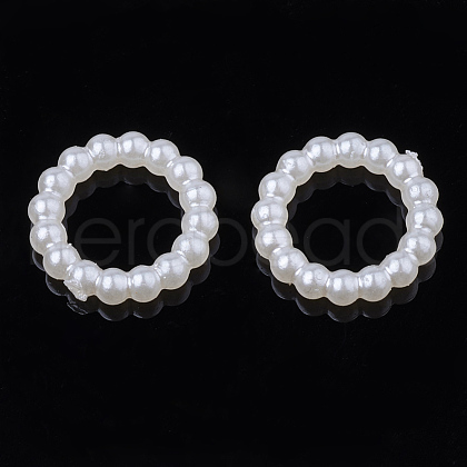 ABS Plastic Imitation Pearl Linking Rings OACR-S020-01-1