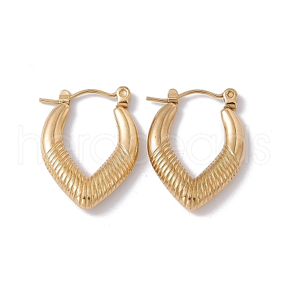 Ion Plating(IP) 304 Stainless Steel Teardrop Hoop Earrings for Women EJEW-E199-13G-1