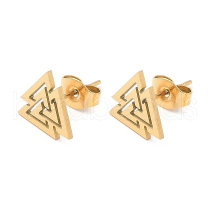 304 Stainless Steel Stud Earrings EJEW-K285-08G-1
