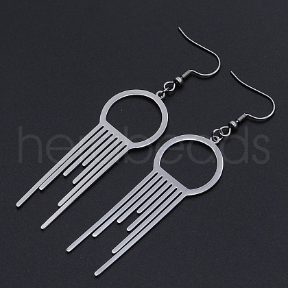 Tarnish Resistant 201 Stainless Steel Dangle Earrings STAS-S105-JN616-1-1