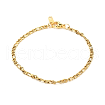 304 Stainless Steel Figaro Chains Bracelet for Men Women BJEW-JB06937-1