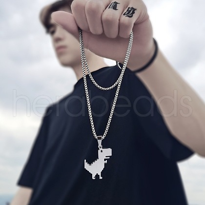 Dinosaur 201 Stainless Steel Pendant Long Necklaces FS-WGBC43E-01-1