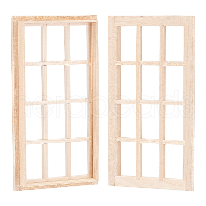 DIY Rectangle Wooden Mini Windows DIY-WH0002-26-1