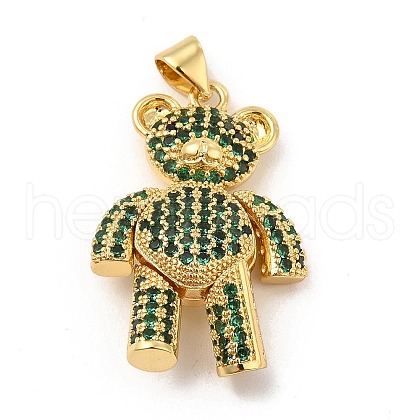 Brass Micro Pave Cubic Zirconia Pendants KK-E077-01G-01-1