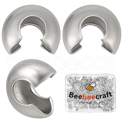 Beebeecraft 300Pcs 304 Stainless Steel Crimp Beads Covers STAS-BBC0005-68-1