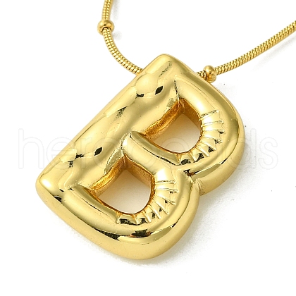 Ion Plating(IP) Initial Letter 304 Stainless Steel Pendant Necklaces NJEW-R265-05G-B-1