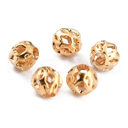 Long-Lasting Hollowed Plated Brass Beads KK-O133-003A-G-1