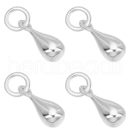 ARRICRAFT 4Pcs 925 Sterling Silver Teardrop Charms STER-AR0001-11-1