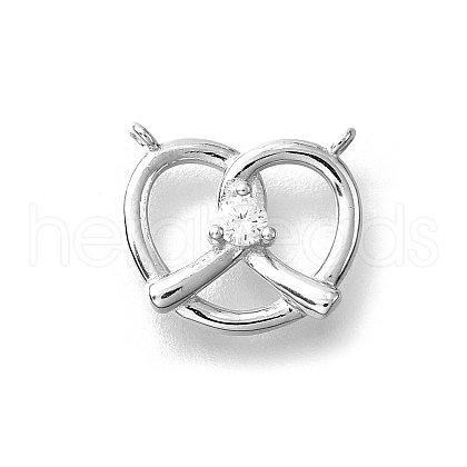 925 Sterling Silver Pave Clear Cubic Zirconia Heart Charms STER-P067-03P-1