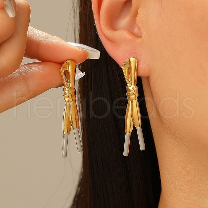 304 Stainless Steel Stud Earrings EJEW-R021-07G-02-1
