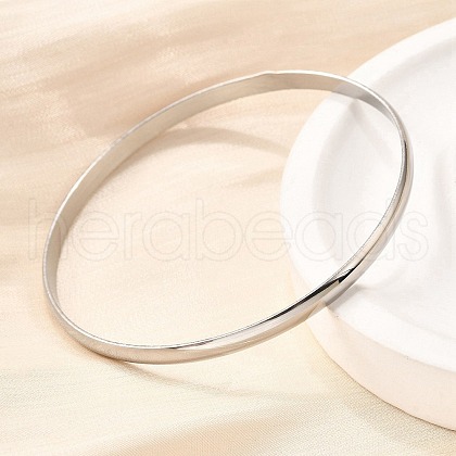 304 Stainless Steel Plain Bangles for Women BJEW-V004-02A-P-1