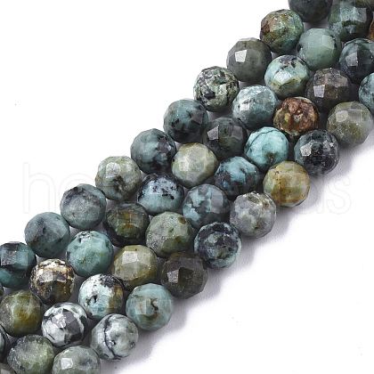 Natural African Turquoise(Jasper) Beads Strands G-S361-6mm-002-1