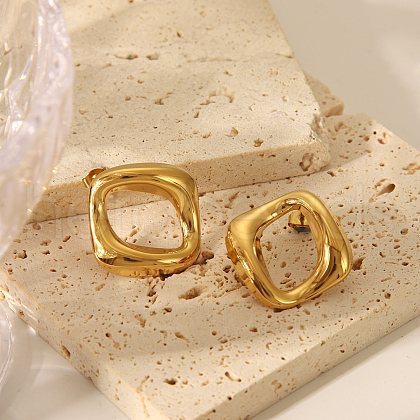 Simple Stainless Steel Stud Earrings RJ6246-1-1