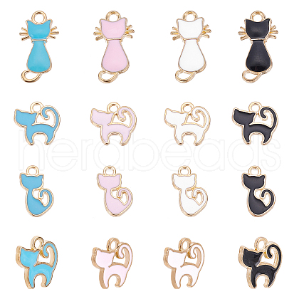 ARRICRAFT 120Pcs 12 Style Alloy Enamel Pendants ENAM-AR0001-17-1