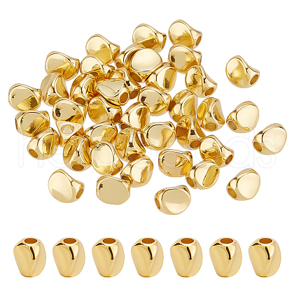 BENECREAT 50Pcs Twist Oval Brass Beads KK-BC0012-58-1