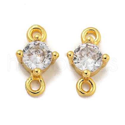 Rack Plating Brass Pave Clear Cubic Zirconia Links KKB-L215-047A-G-1