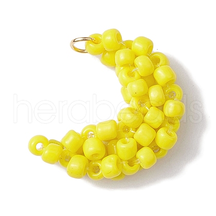 Japanese Seed Beads Beaded Charms PALLOY-MZ00268-1