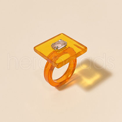 Resin Rhinestone Finger Rings for Women FS-WG5C33D-06-1