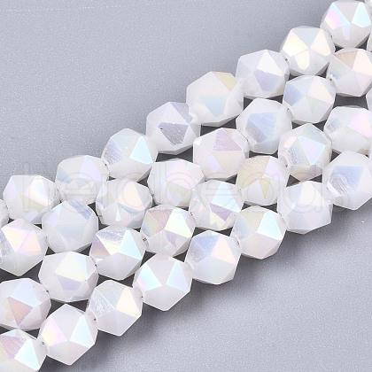Electroplate Glass Beads Strands X-EGLA-T019-07C-1