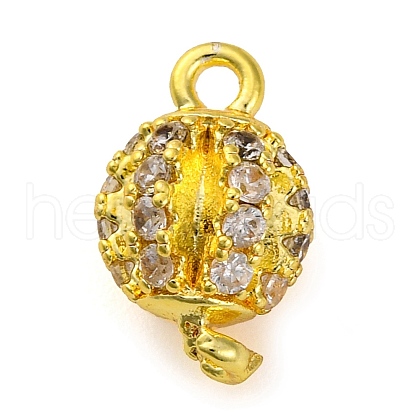 Brass Micro Pave Clear Cubic Zirconia Connector Charms KK-A230-06C-G-1