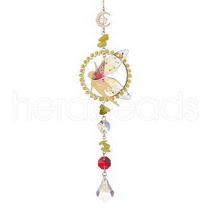 Fairy Brass & Resin Pendant Decorations HJEW-TA00247-01-1