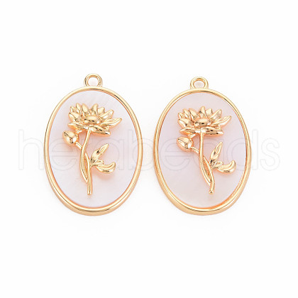 Brass Birth Floral Pendants KK-S364-287-1