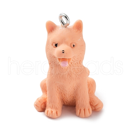 Opaque Resin Dog Pendants RESI-P033-A05-1