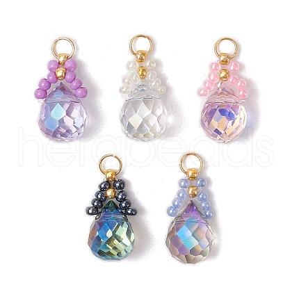 Glass Seed Beaded Pendants PALLOY-MZ00599-1
