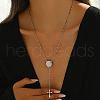 Vintage Stainless Steel Rosary Bead Necklaces MZ7141-1-1