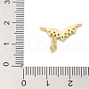 Brass Clear Cubic Zirconia Wing Connector Charms KK-K293-42G-3