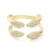Clear Cubic Zirconia Snake Open Cuff Rings RJEW-G287-02G-2