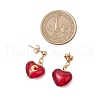 3Pair Brass Glass Dangle Stud Earrings EJEW-JE06403-02-3