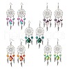 5Pairs 5 Colors Alloy & Synthetic Turquoise Chandelier Earrings EJEW-JE06339-01-2