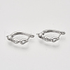 Brass Hoop Earring Findings with Latch Back Closure KK-T048-017P-NF-1