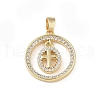 Real 18K Gold Plated Brass Micro Pave Cubic Zirconia Pendants KK-A209-04B-G-1