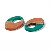 Opaque Resin & Walnut Wood Pendants RESI-M027-02B-3