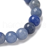 Natural Blue Aventurine Round Beads Stretch Bracelets for Men Women BJEW-JB11999-4
