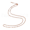 Rose Gold Plated Tin Alloy Twisted Singapore Chain Fine Necklaces NJEW-BB10186-18-3