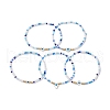 Frosted Glass Beaded Stretch Bracelets BJEW-JB10548-1