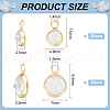 BENECREAT 40Pcs 2 Style Brass Micro Pave Cubic Zirconia Pendants KK-BC0013-32-2