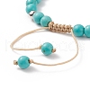 Synthetic Turquoise(Dyed) Braided Bead Bracelet with Synthetic Magnesite Cross BJEW-TA00146-02-5